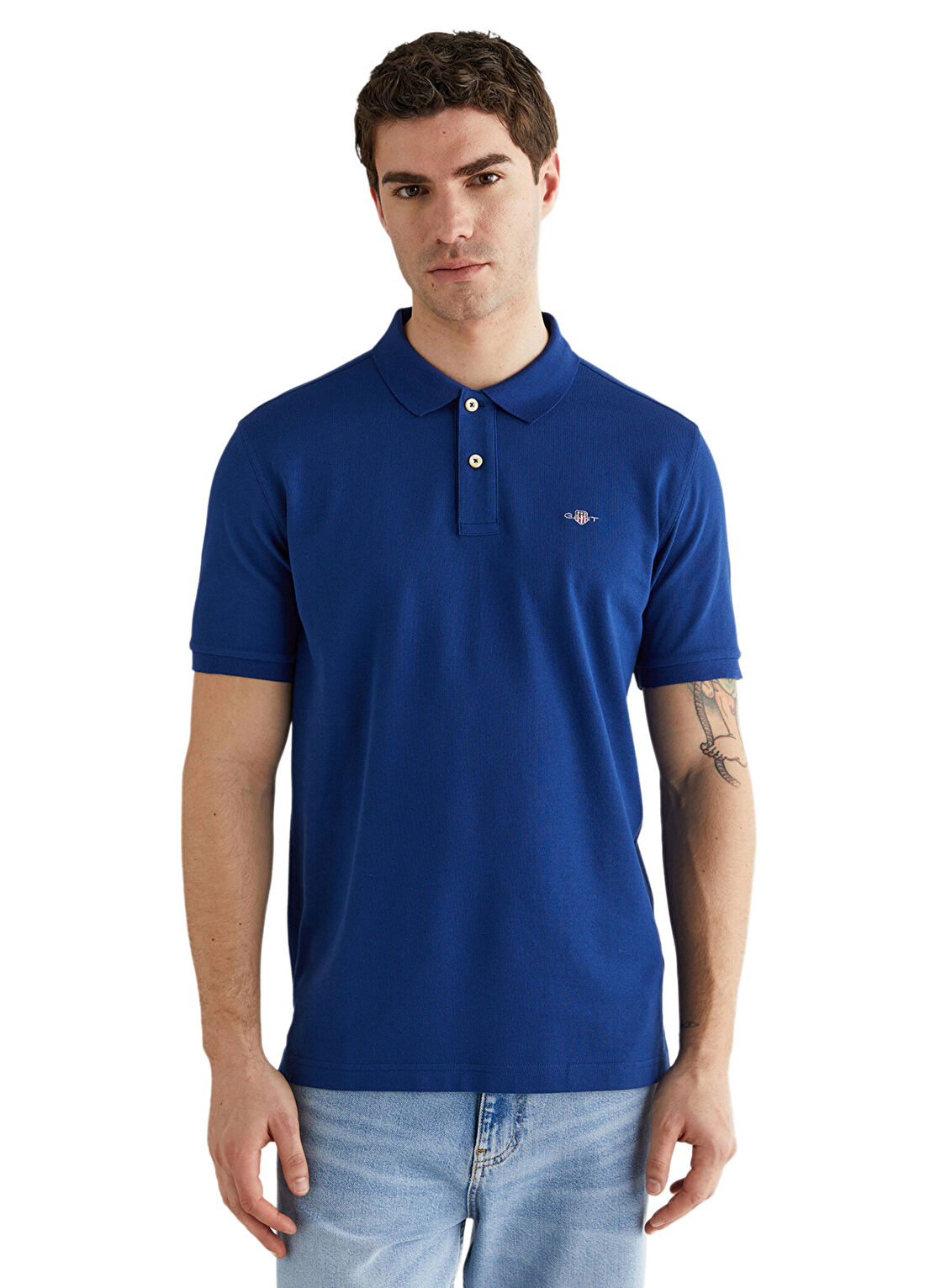 Gant Lacivert Logolu Regular Fit Polo Yaka Kısa Kollu Erkek T-Shirt