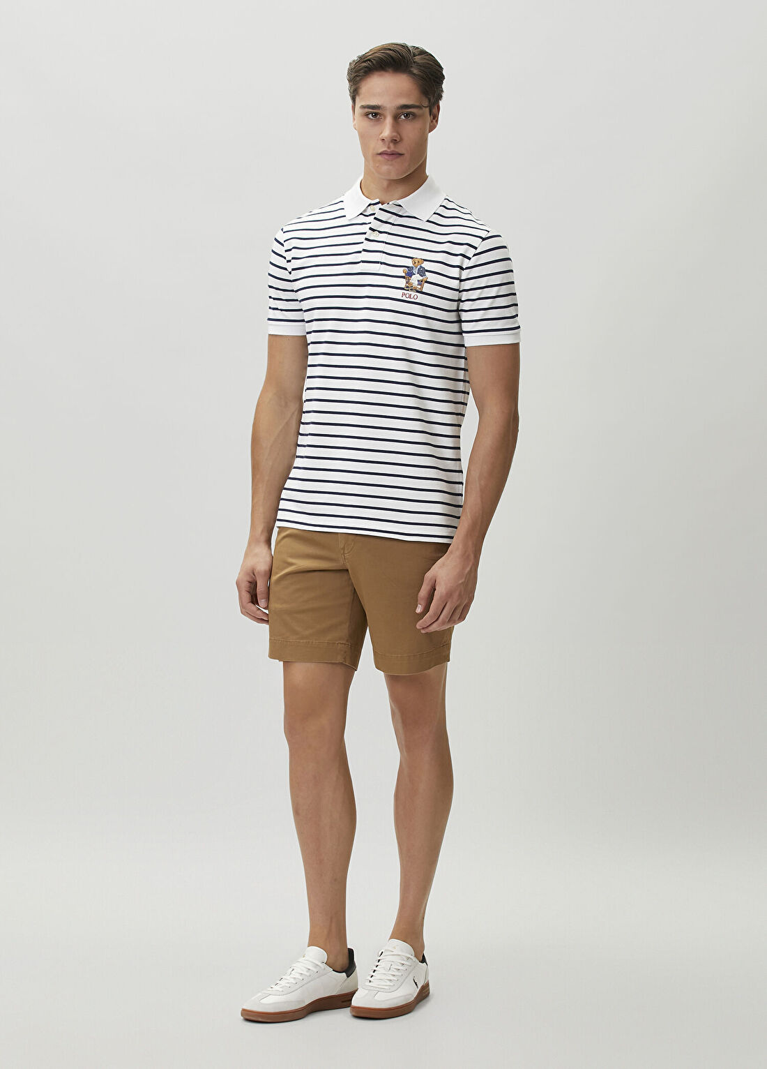 Polo Ralph Lauren Beyaz Lacivert Çizgili Polo T-shirt görsel 2