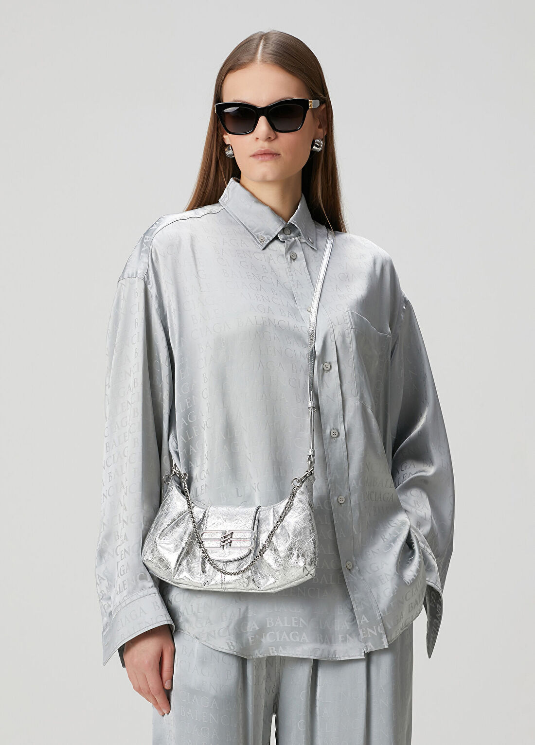 Balenciaga Cocoon Açık Gri Gömlek
