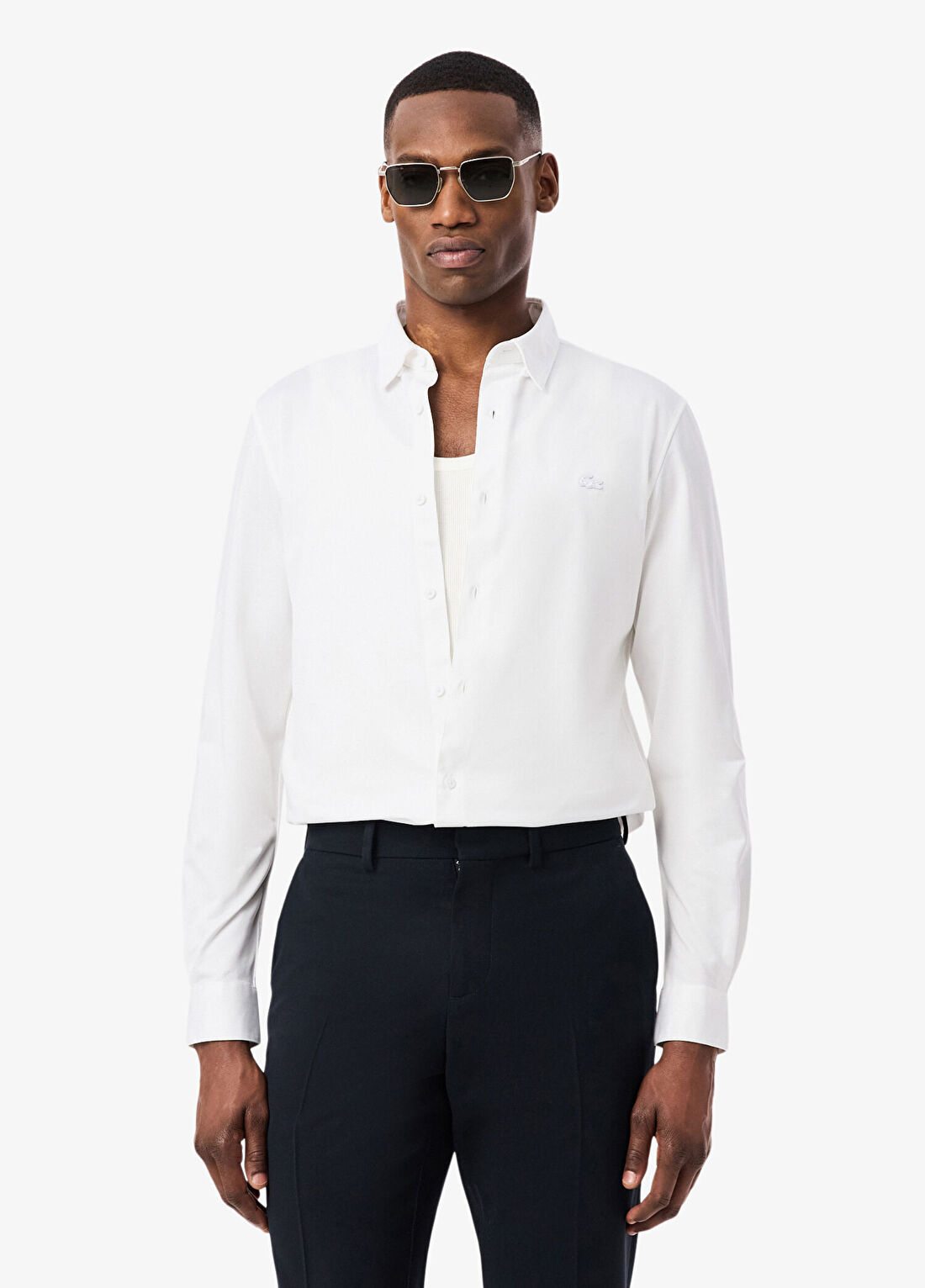 Lacoste Beyaz Slim Fit Uzun Kollu Erkek Gömlek