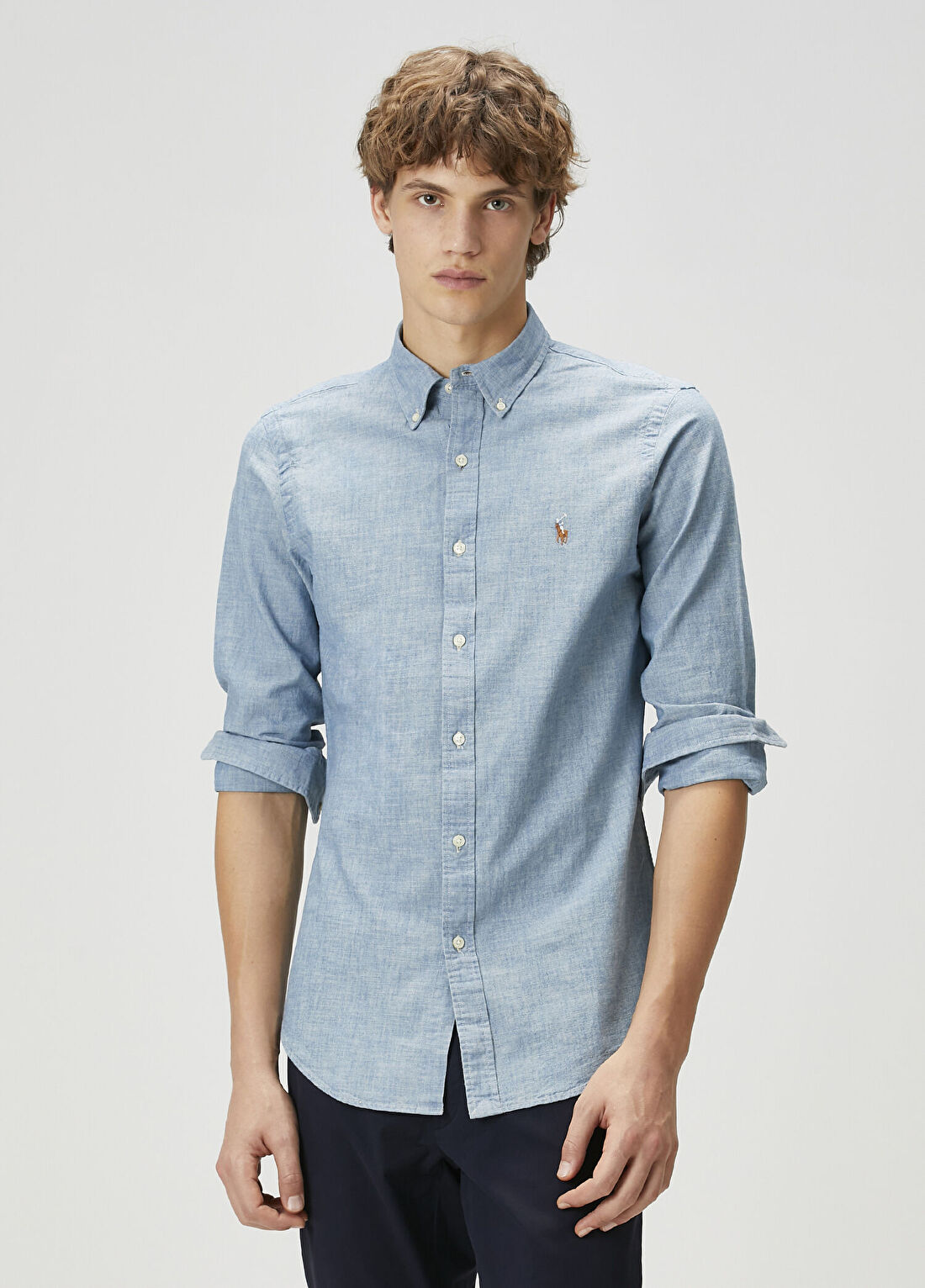 Polo Ralph Lauren Slim Fit Açık Mavi Denim Gömlek