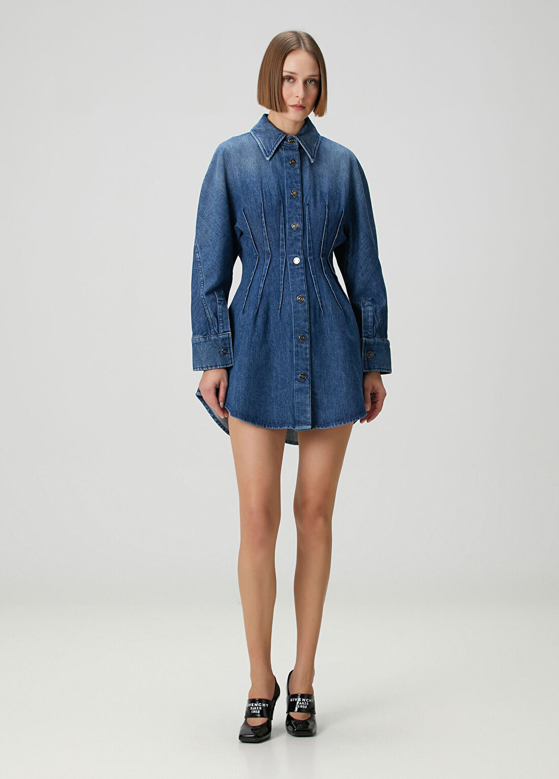 Givenchy Mavi Mini Denim Elbise