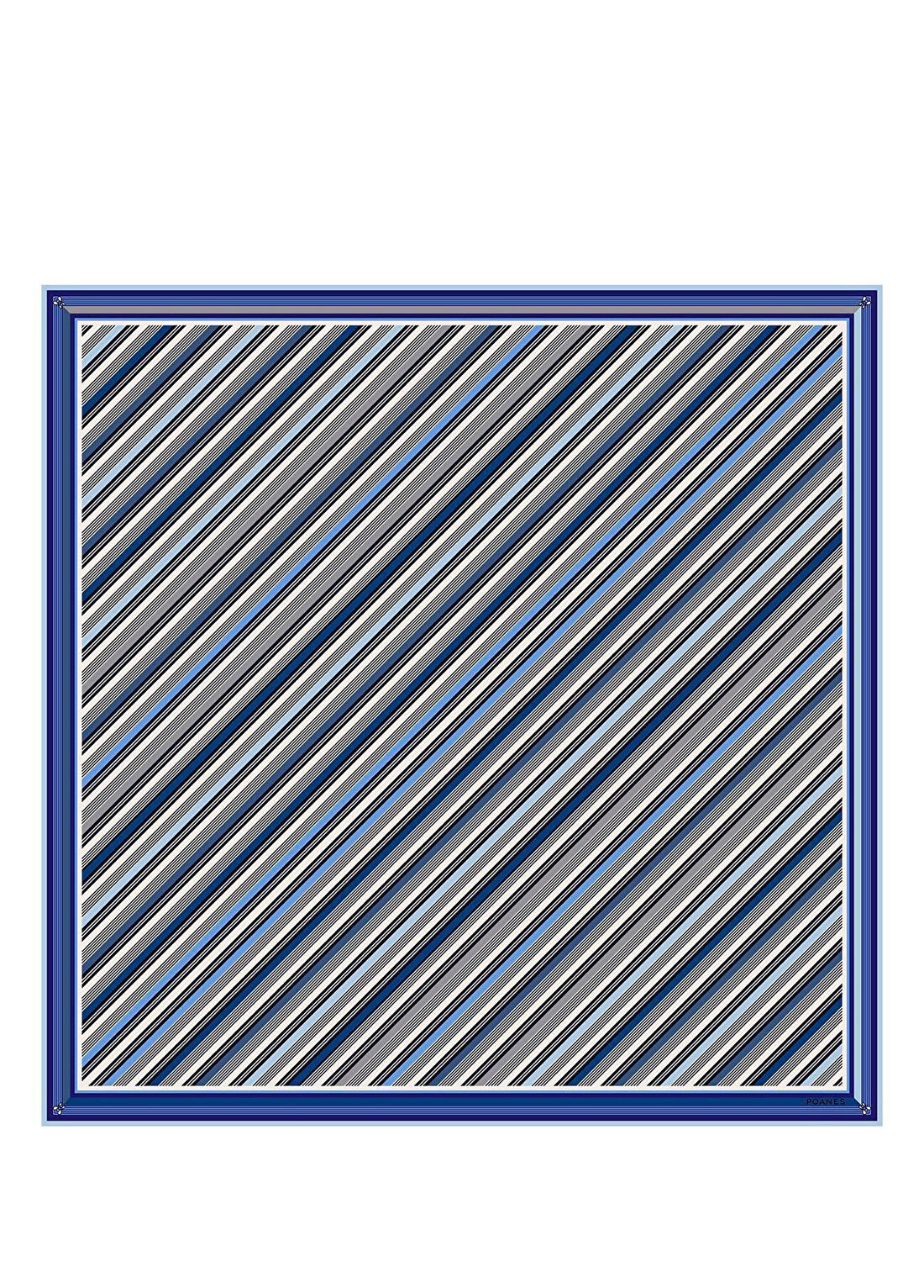 Poanes Verev Çizgi Desenli Twill İpek Kadın Eşarp