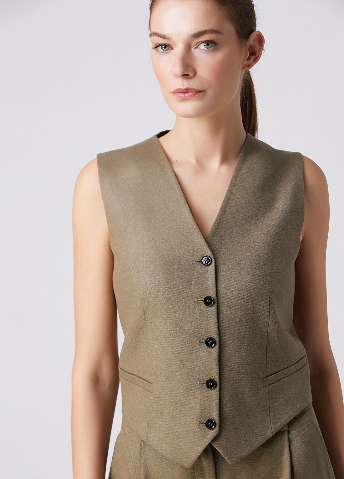 Beymen Collection Haki Yün Yelek görsel 2
