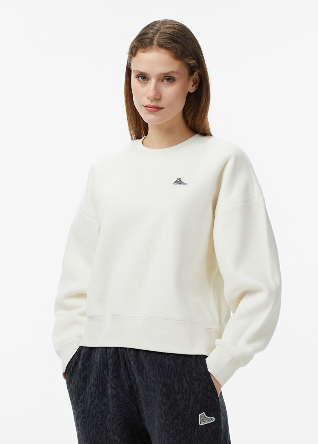 Converse Krem Kadın Sweatshirt