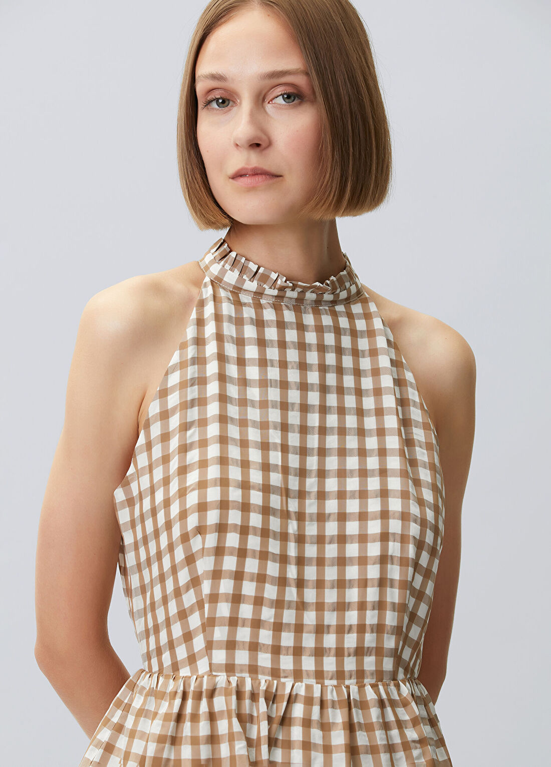 Beymen Collection Bej Krem Pötikareli Midi Elbise görsel 2