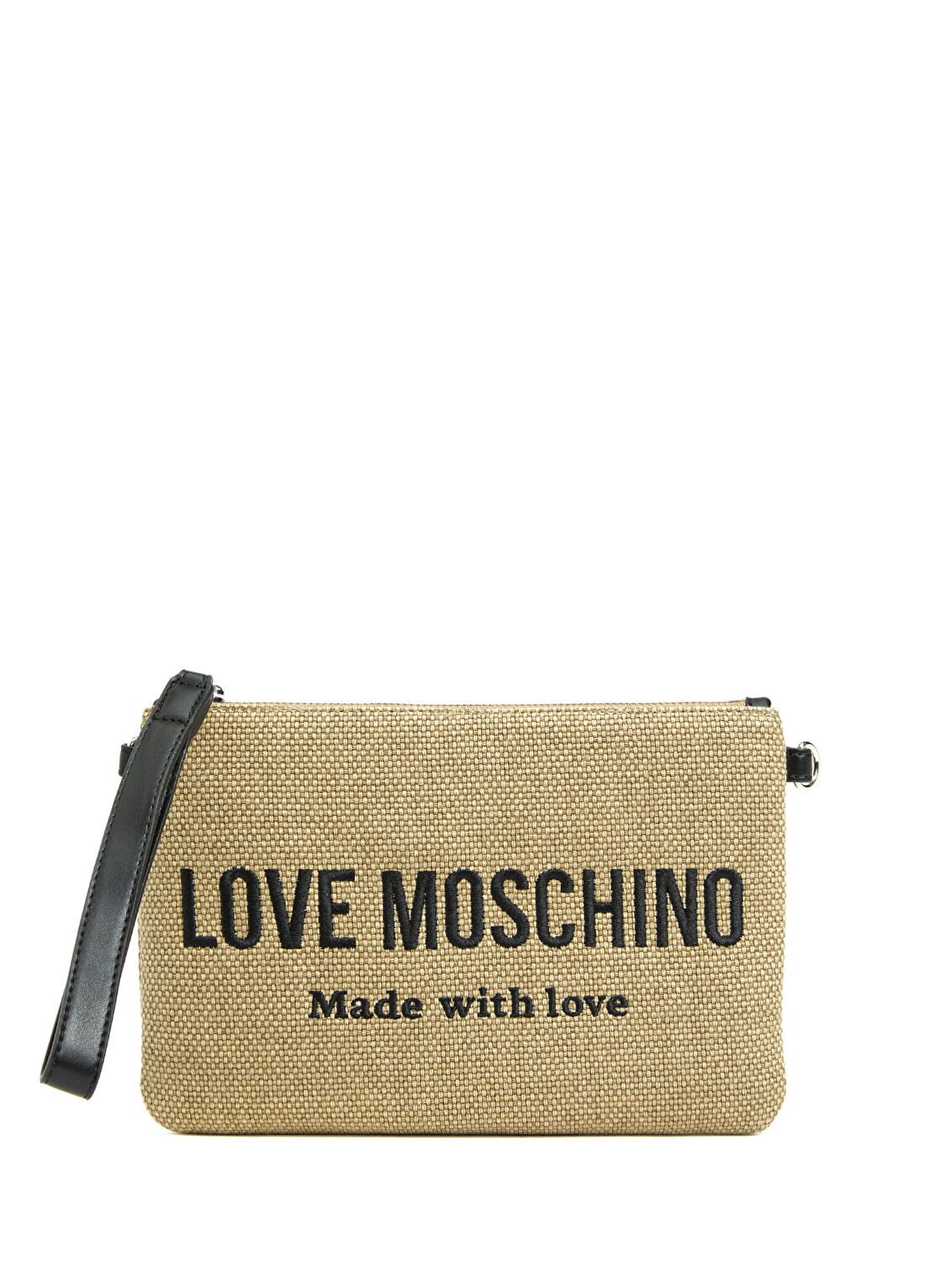Love Moschino Krem Kadın Kanvas El Portföyü