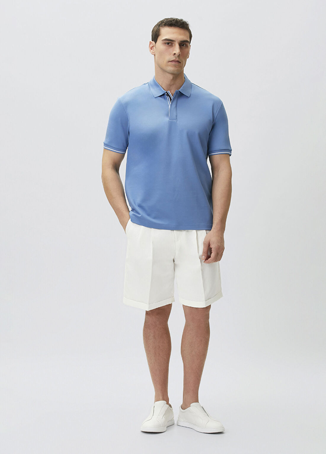 Network Mavi Polo Yaka Pike T-shirt görsel 2