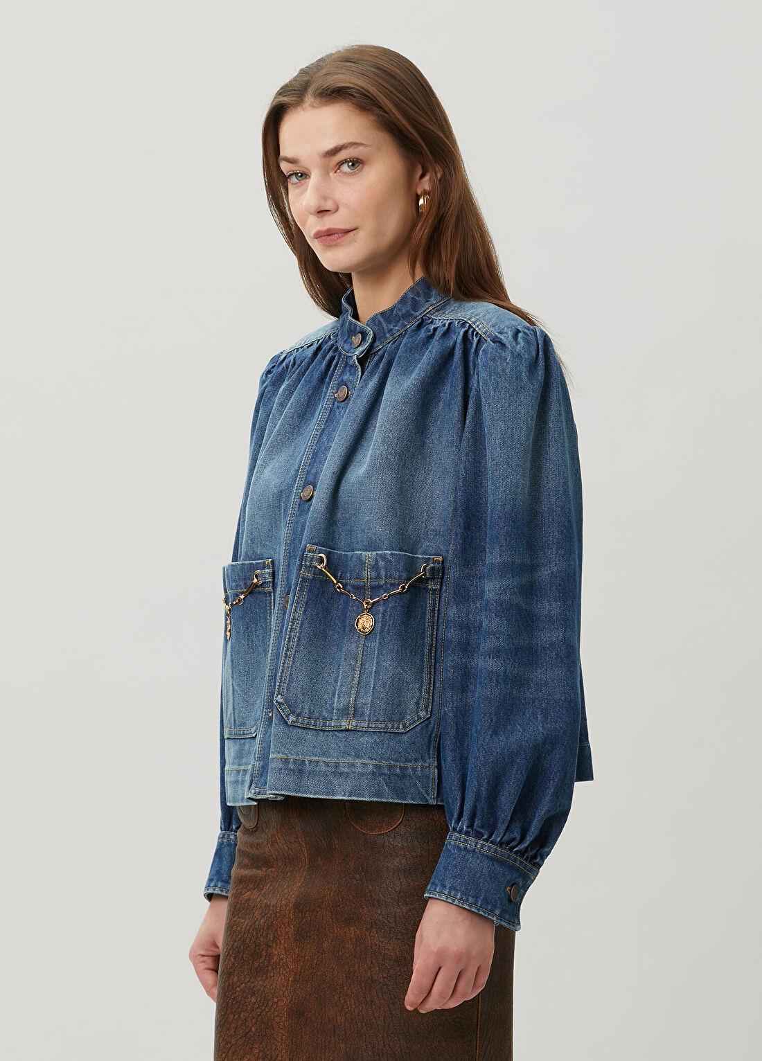 Chloe Lacivert Denim Ceket görsel 3