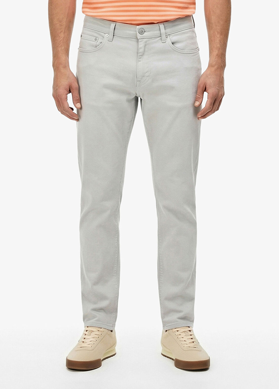 Lacoste Gri Slim Fit Erkek Jean Pantolon görsel 3