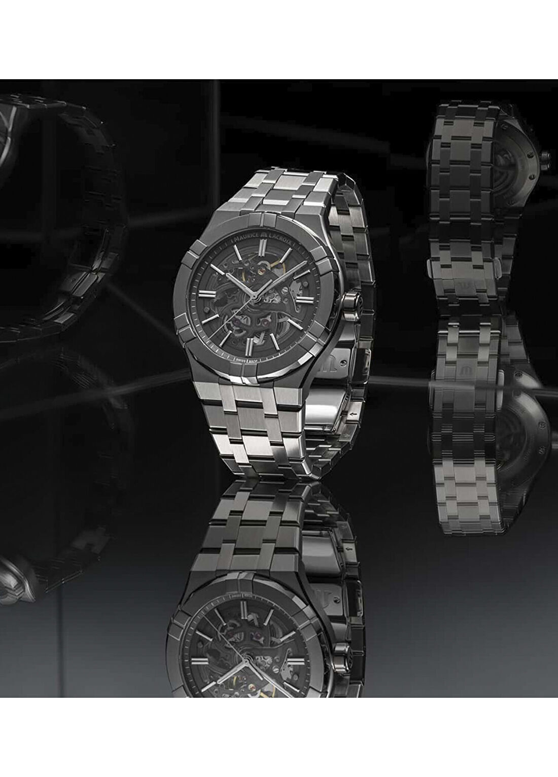 Maurice Lacroix ML-AI6008SS002030-1 Metalik Gri Çelik Erkek Kol Saati görsel 3