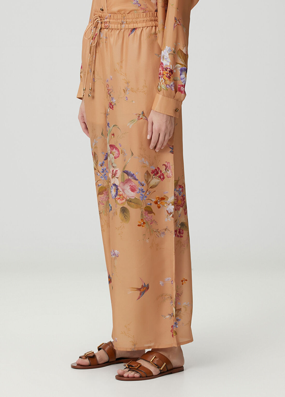 Zimmermann Patience Relaxed Çiçekli İpek Pantolon görsel 2
