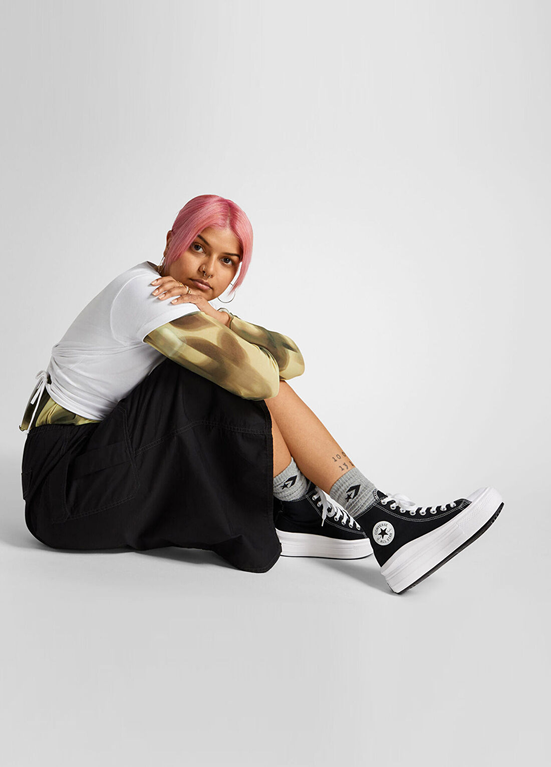 Converse Chuck Taylor All Star Move Siyah Unisex Platform Sneaker görsel 4