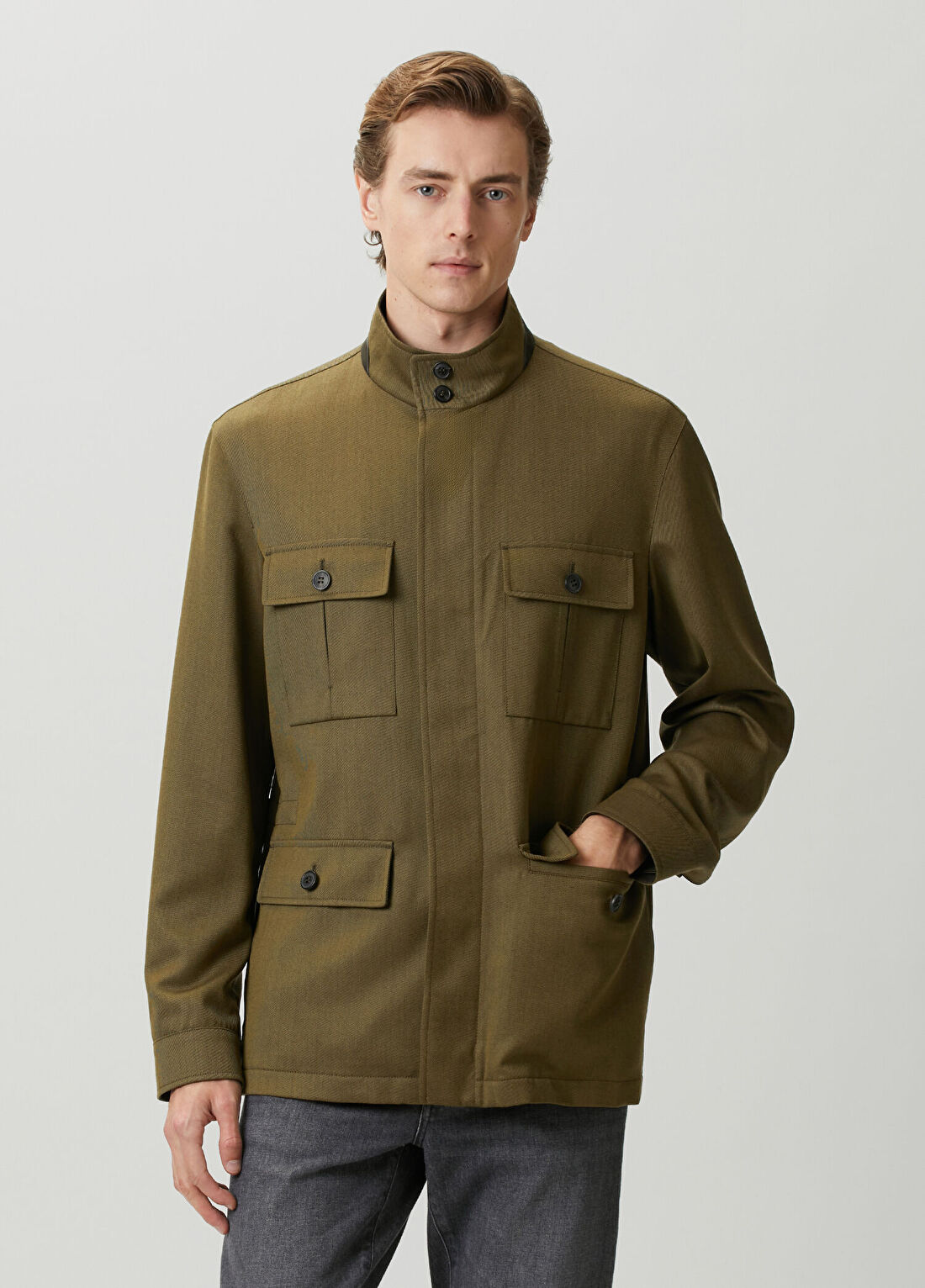 Zegna Koyu Yeşil Yün Kaban
