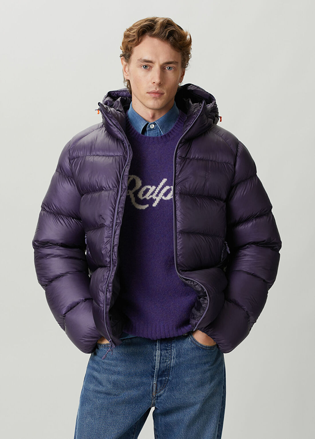Polo Ralph Lauren Mor Kapüşonlu Puff Mont görsel 2