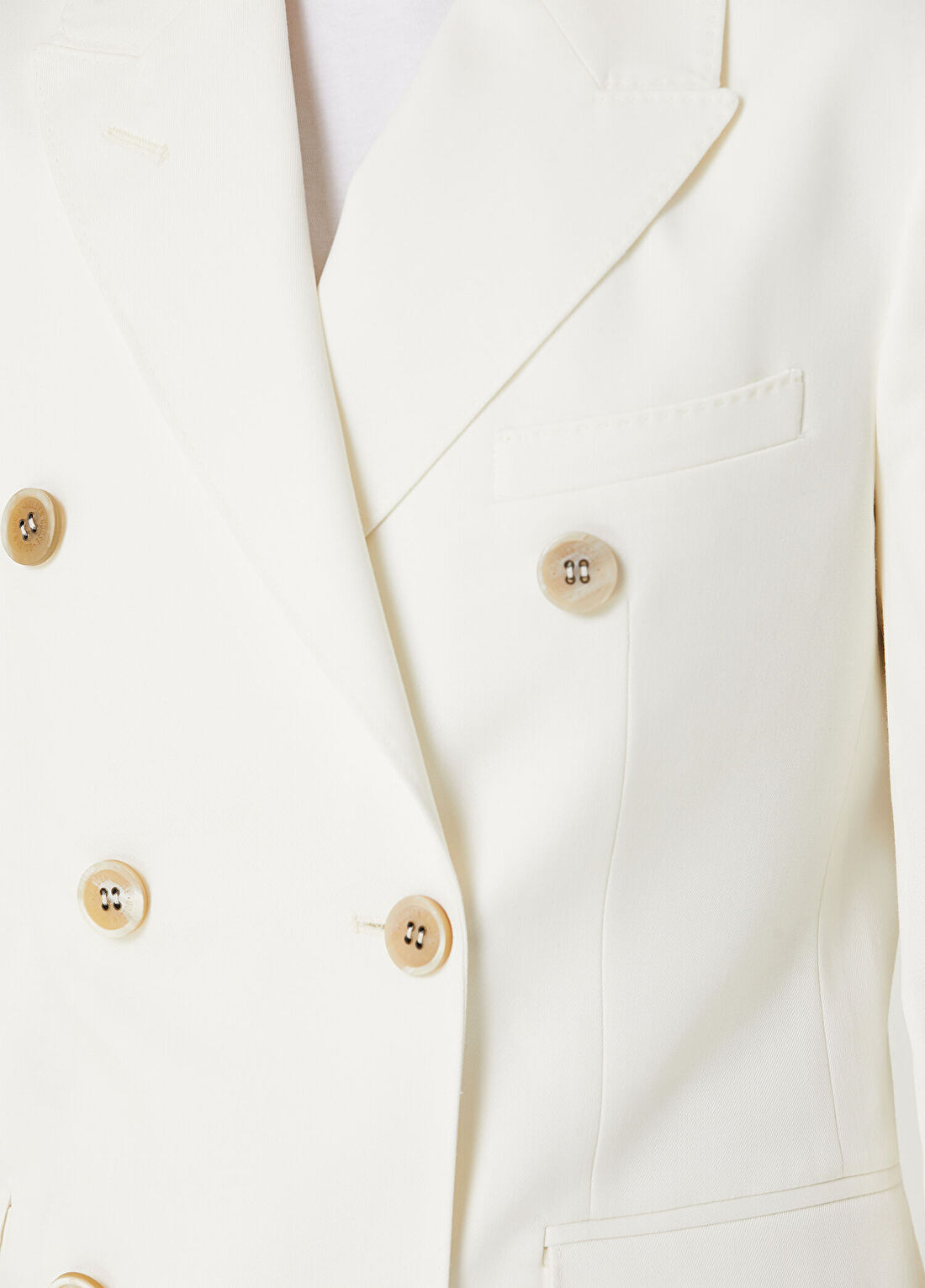 Golden Goose Krem Kırlangıç Yaka Kruvaze Blazer görsel 4