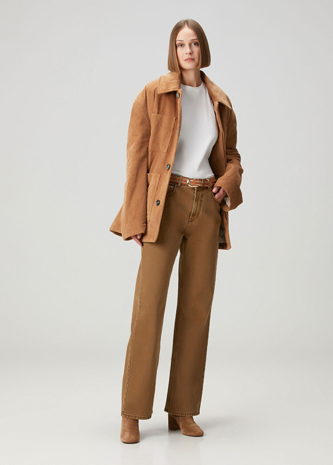 Ami Paris Camel Kadife Ceket görsel 2