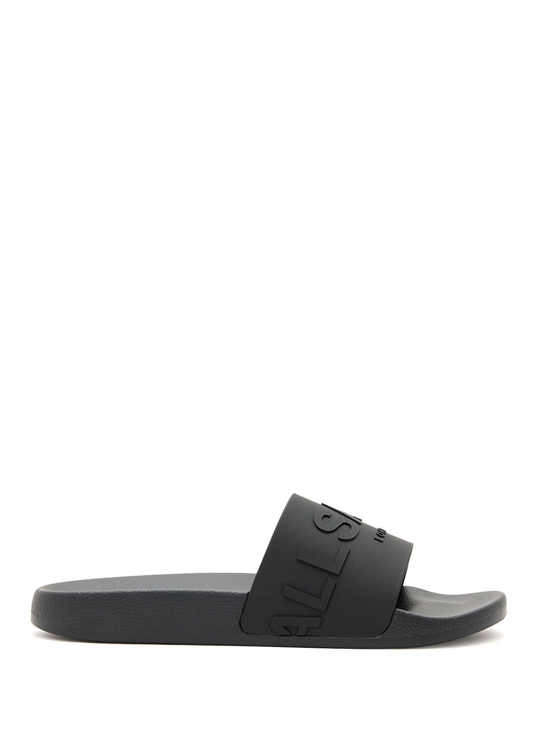 AllSaints Biggy Siyah Logo Bantlı Erkek Terlik
