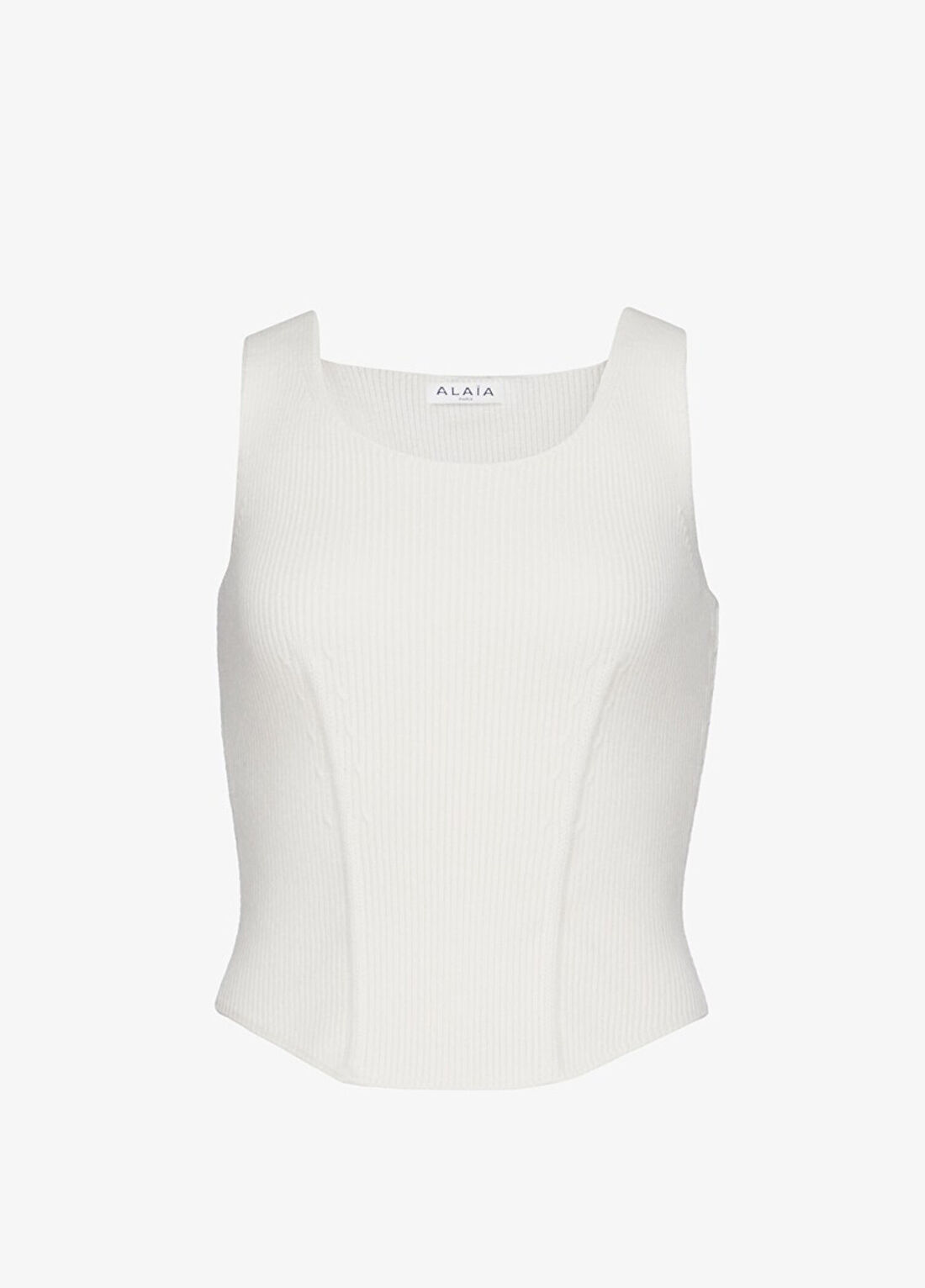Alaïa Beyaz Yün Korse Bluz