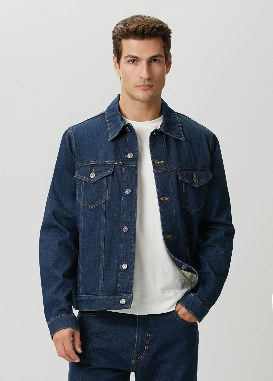 7 For All Mankind Perfect Lacivert Denim Ceket
