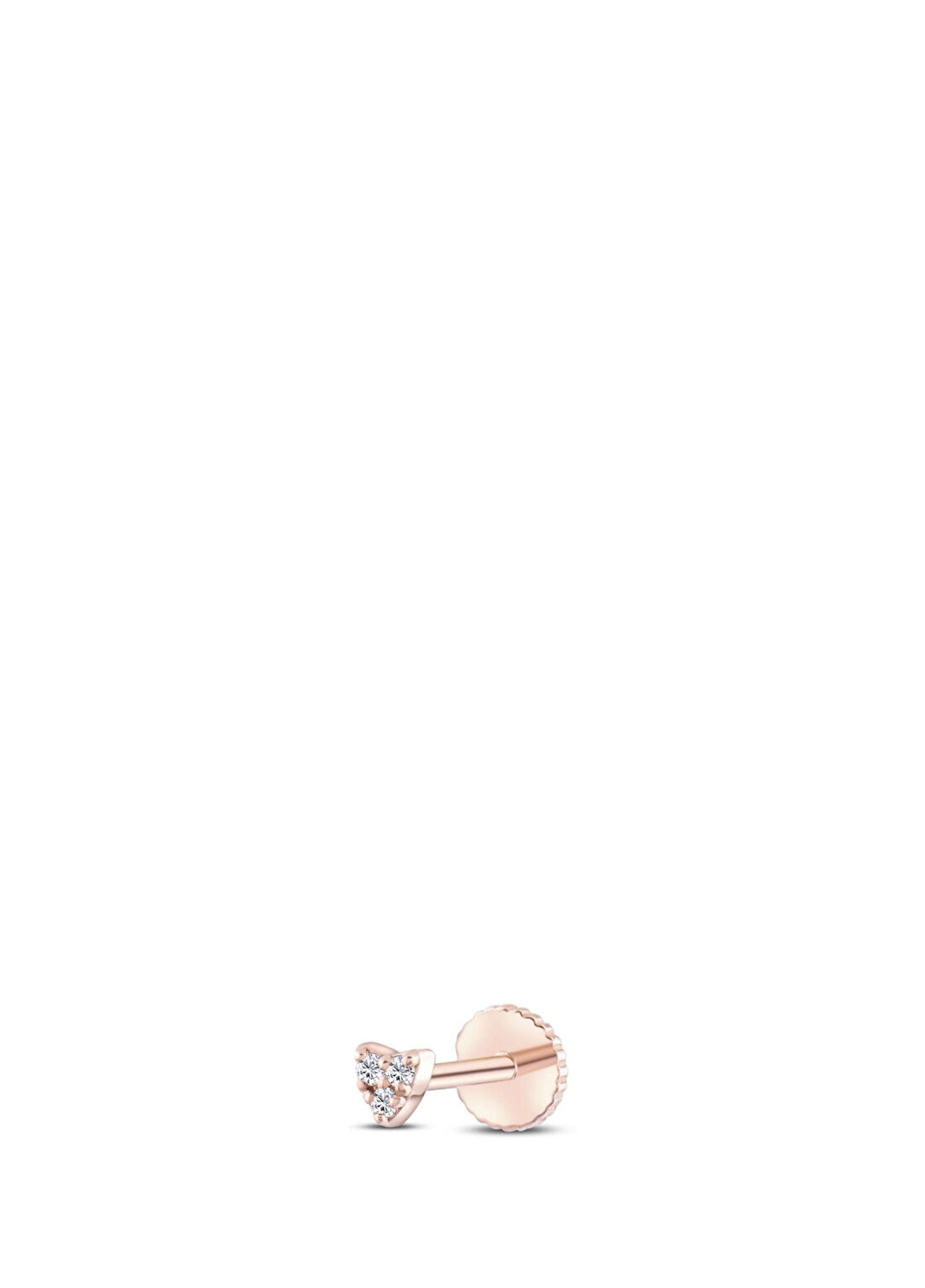Safir Mücevher Kardia Pırlanta Taşlı 14 Ayar Rose Gold Kadın Kıkırdak Küpe