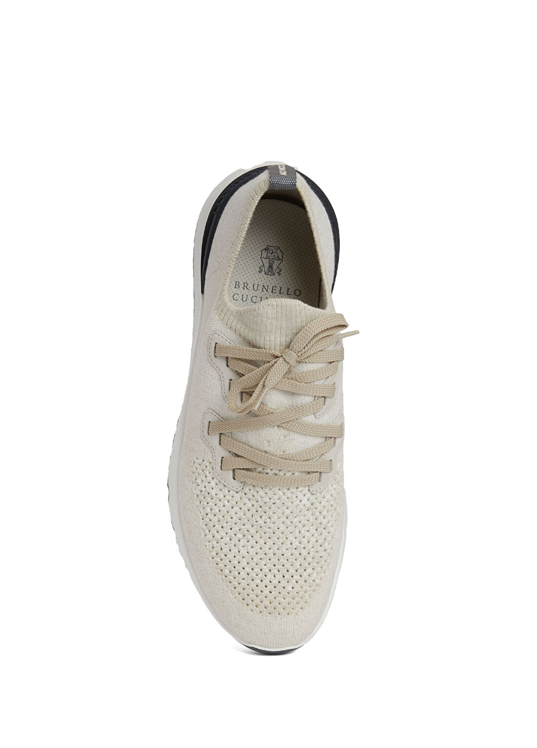 Brunello Cucinelli Ekru Çorap Formlu Erkek Sneaker görsel 4