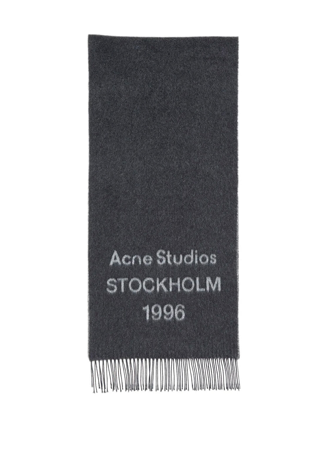 Acne Studios Siyah Gri Kadın Yün Atkı