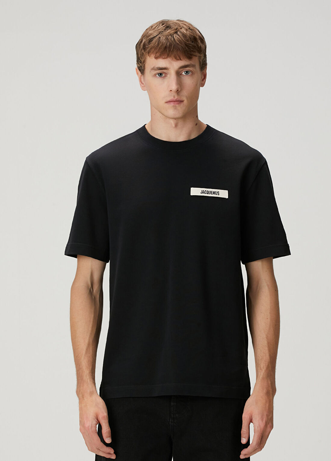 Jacquemus Gros Grain Siyah Logo Patchli T-shirt