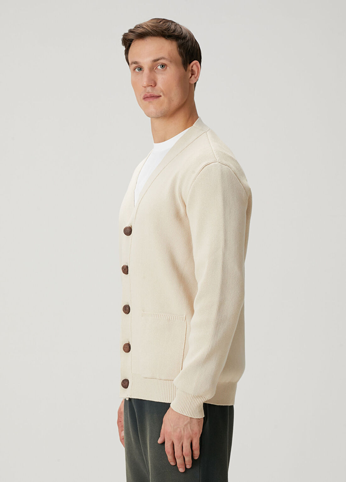 Golden Goose Krem Logo Nakışlı Triko Hırka görsel 3