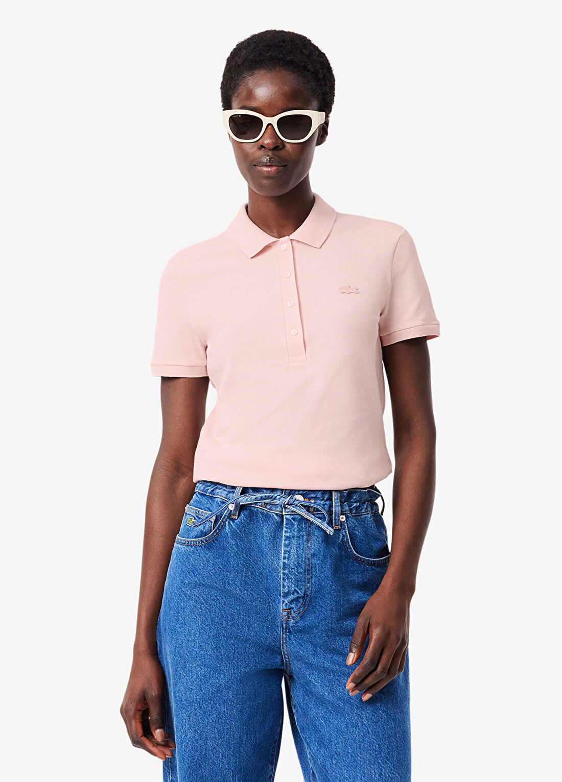 Lacoste Slim Fit Pembe Polo Yaka Kadın T-Shirt