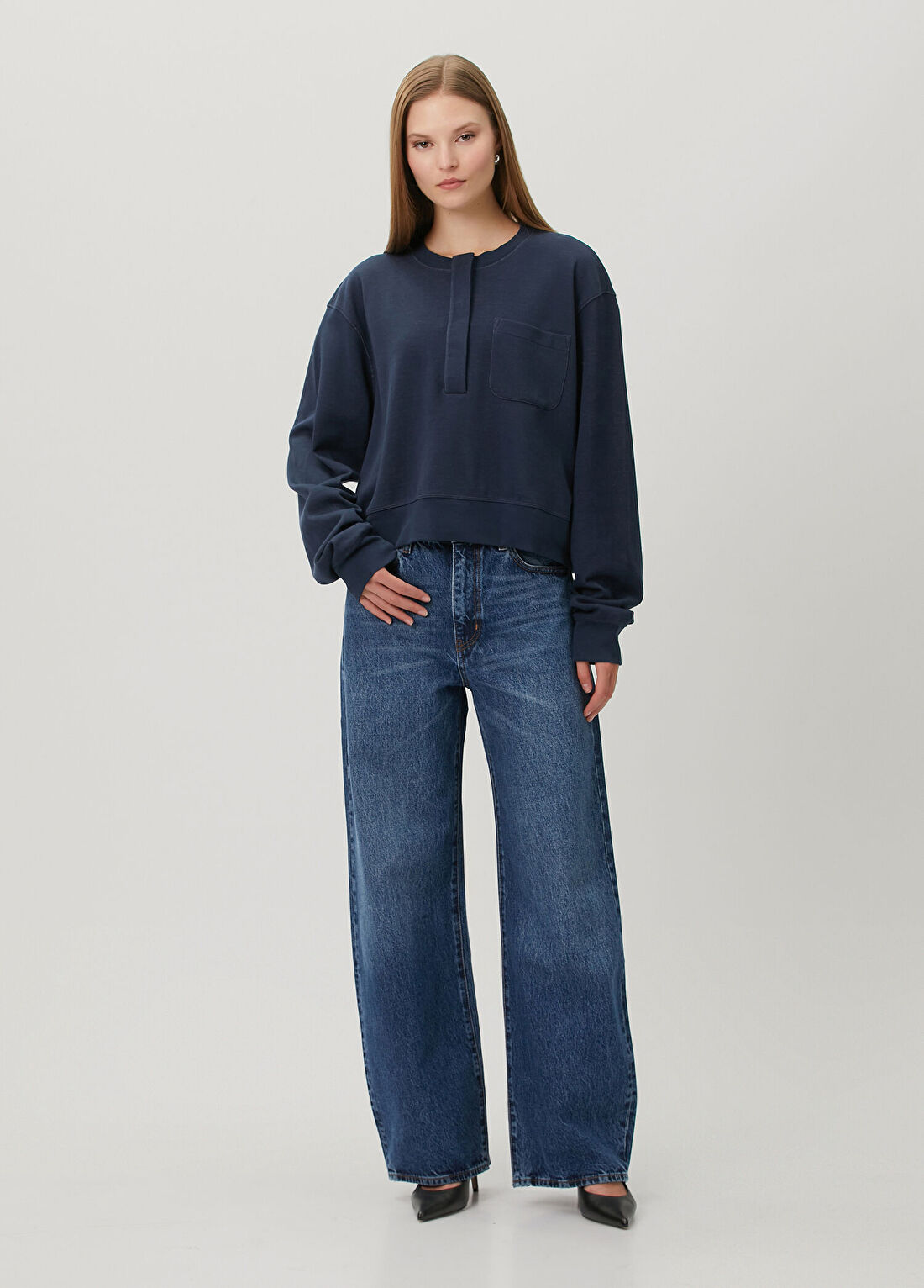 Frame Denim The Bow Koyu Mavi Jean Pantolon