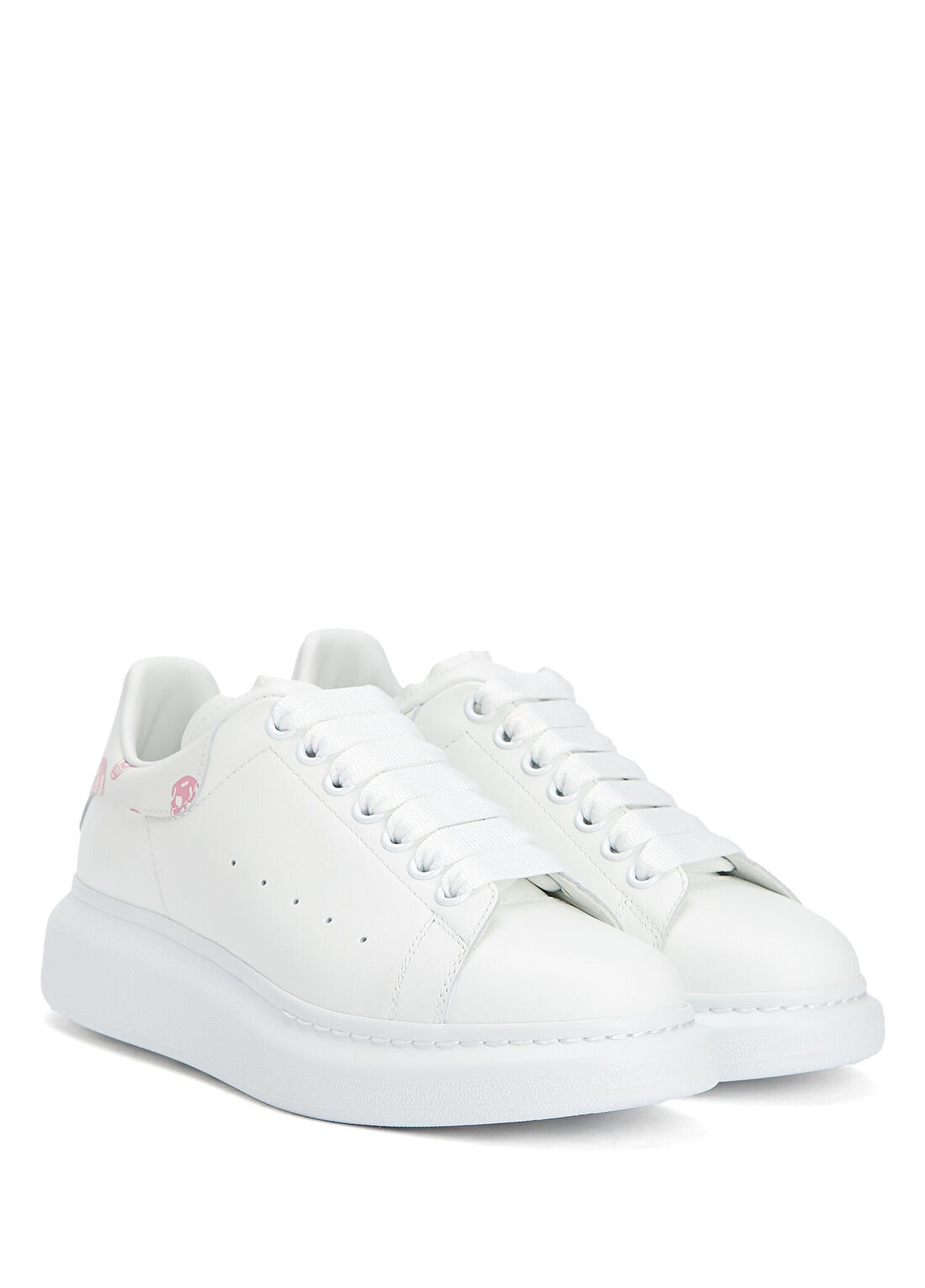 McQueen Oversized Pembe Beyaz Kadın Deri Sneaker görsel 2
