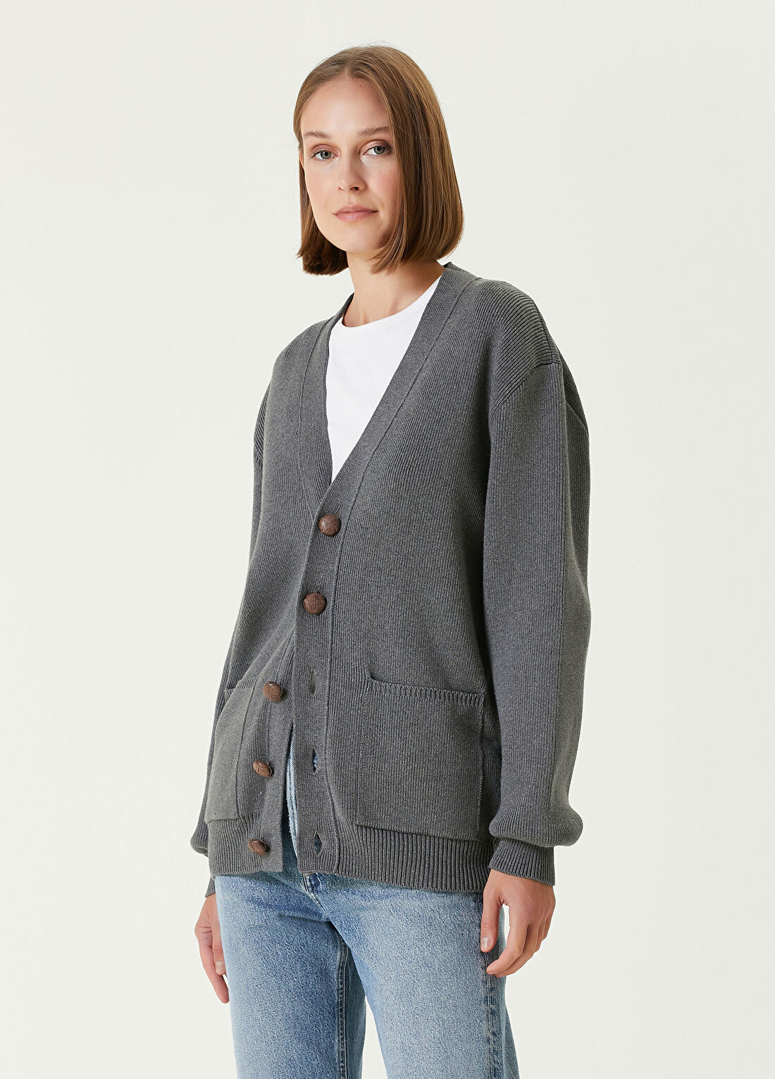 Golden Goose Gri Logo Patch Detaylı Hırka