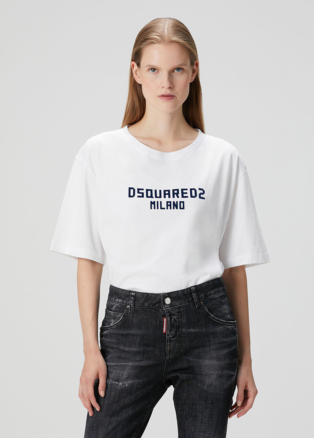 Dsquared2 Beyaz Logolu T-shirt görsel 3