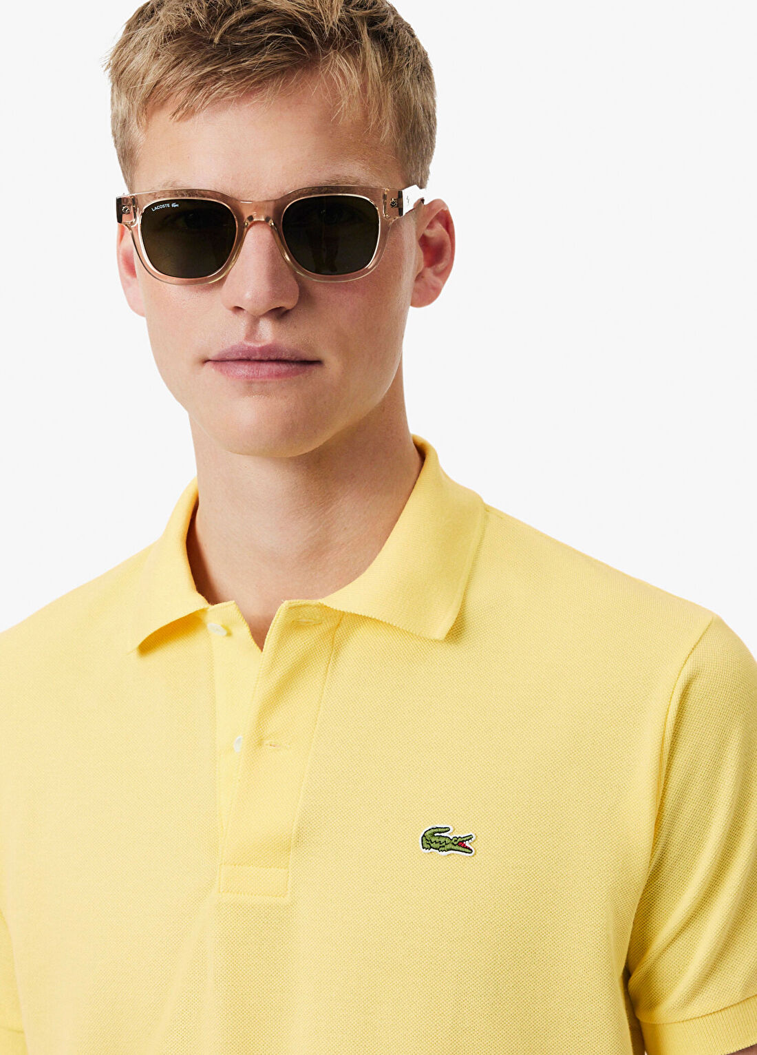 Lacoste Sarı Classic Fit Pamuklu Polo Yaka Kısa Kollu Erkek T-Shirt görsel 2