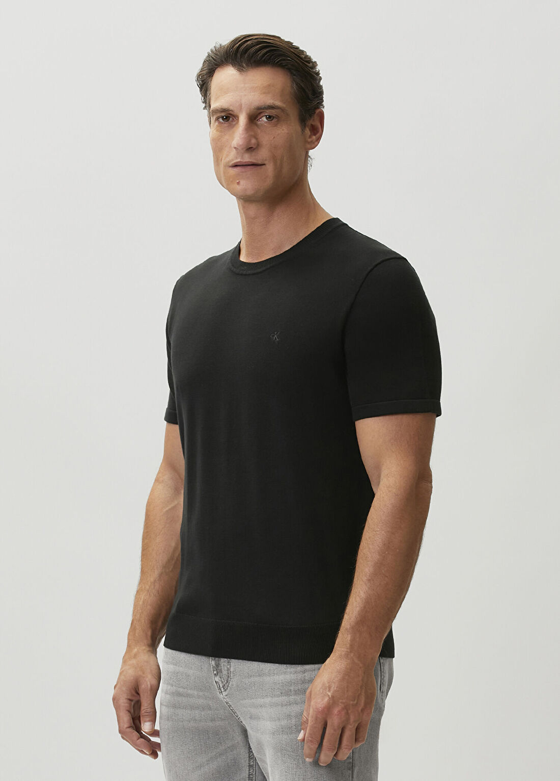 Calvin Klein Supima Siyah Triko görsel 3