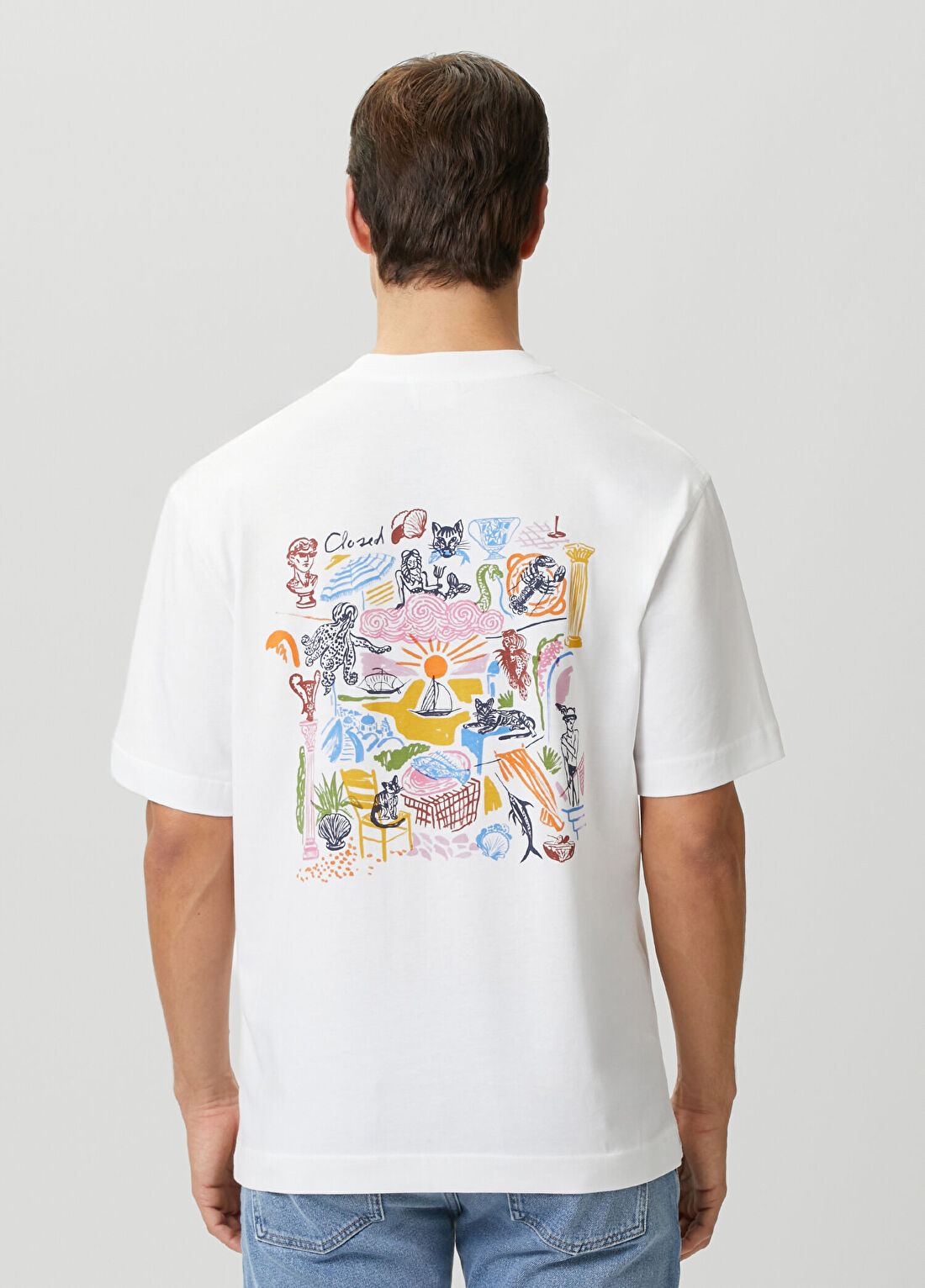Closed Beyaz Baskılı T-shirt görsel 4