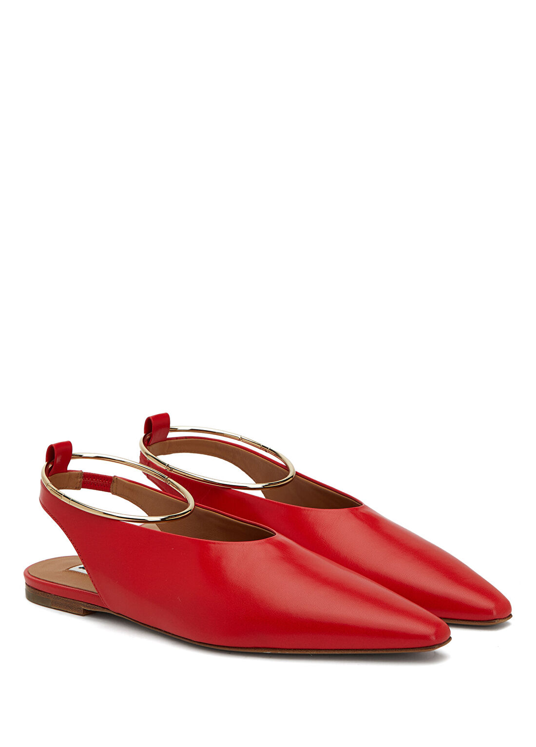 Jil Sander Kırmızı Deri Babet görsel 2