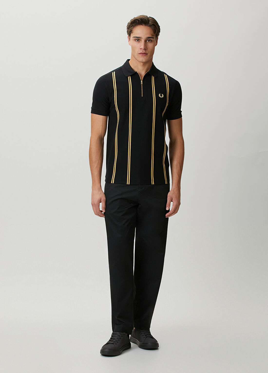 Fred Perry Slim Fit Siyah Twill Pantolon