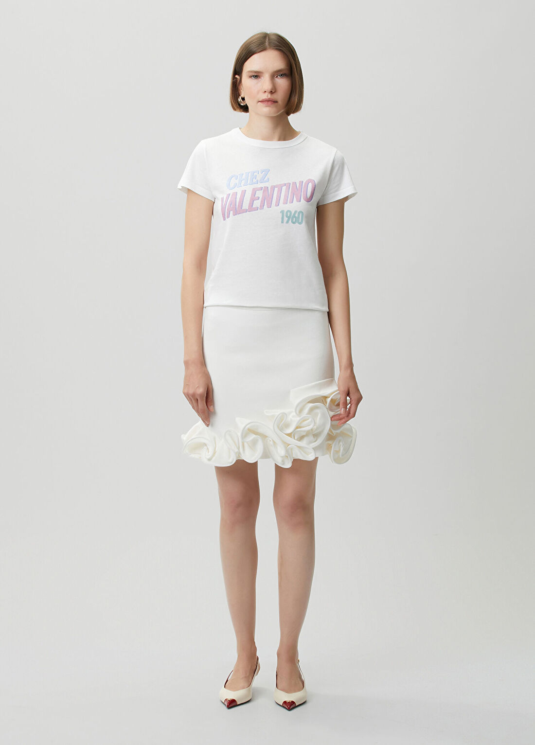 Valentino Beyaz Yün T-shirt görsel 2