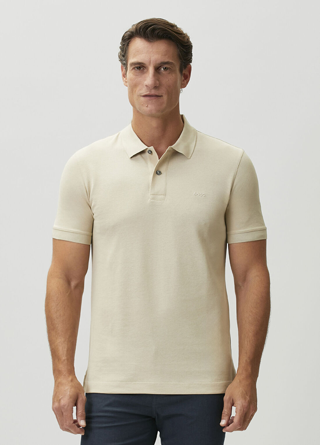Boss Regular Fit Bej Polo Yaka T-shirt
