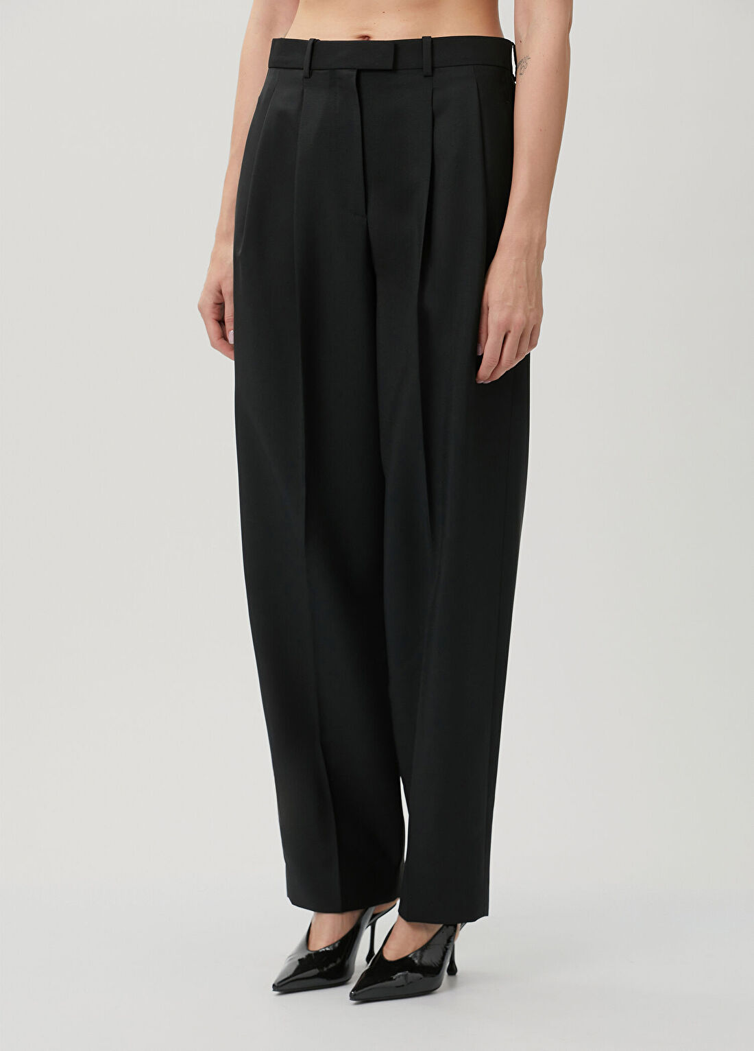 Givenchy Siyah Pileli Yün Pantolon görsel 3