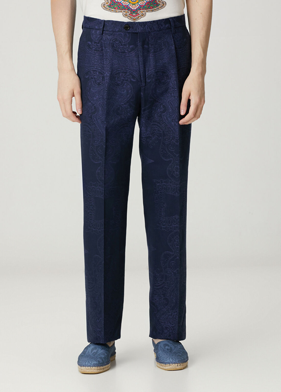 Etro Lacivert Etnik Desenli Pantolon görsel 2