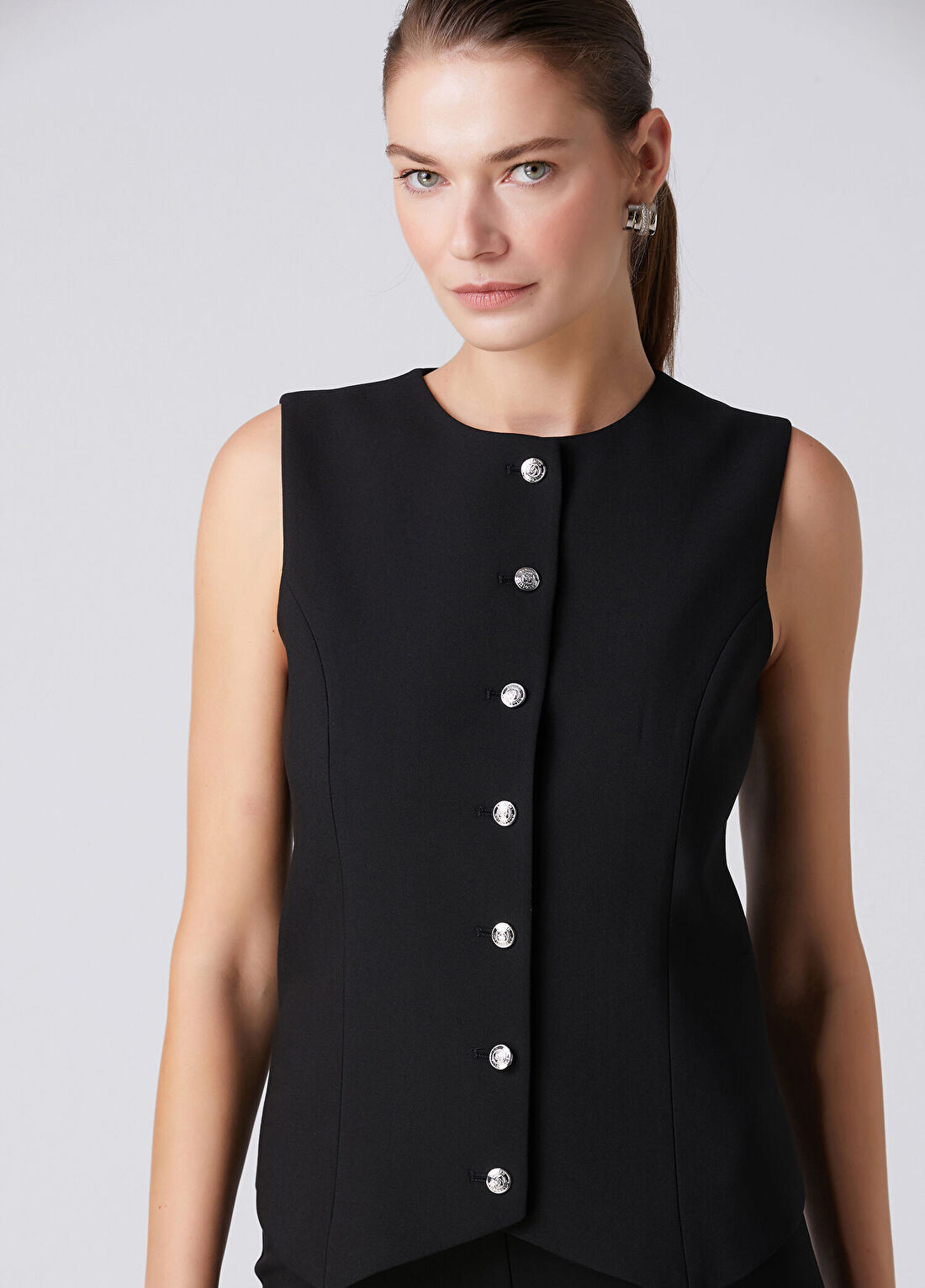 Beymen Collection Siyah Kulplu Yelek görsel 2