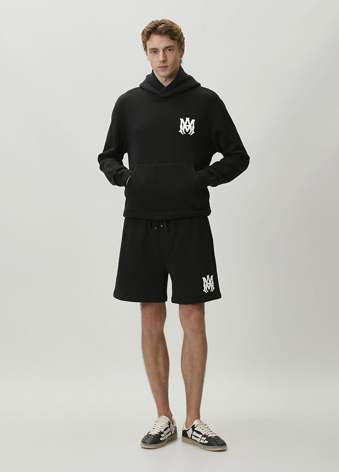 Amiri Siyah Desenli Bermuda