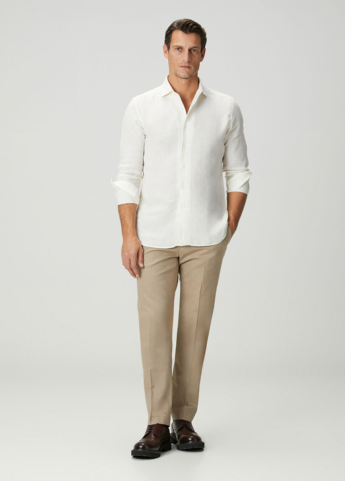Corneliani Bej Pilili Pantolon