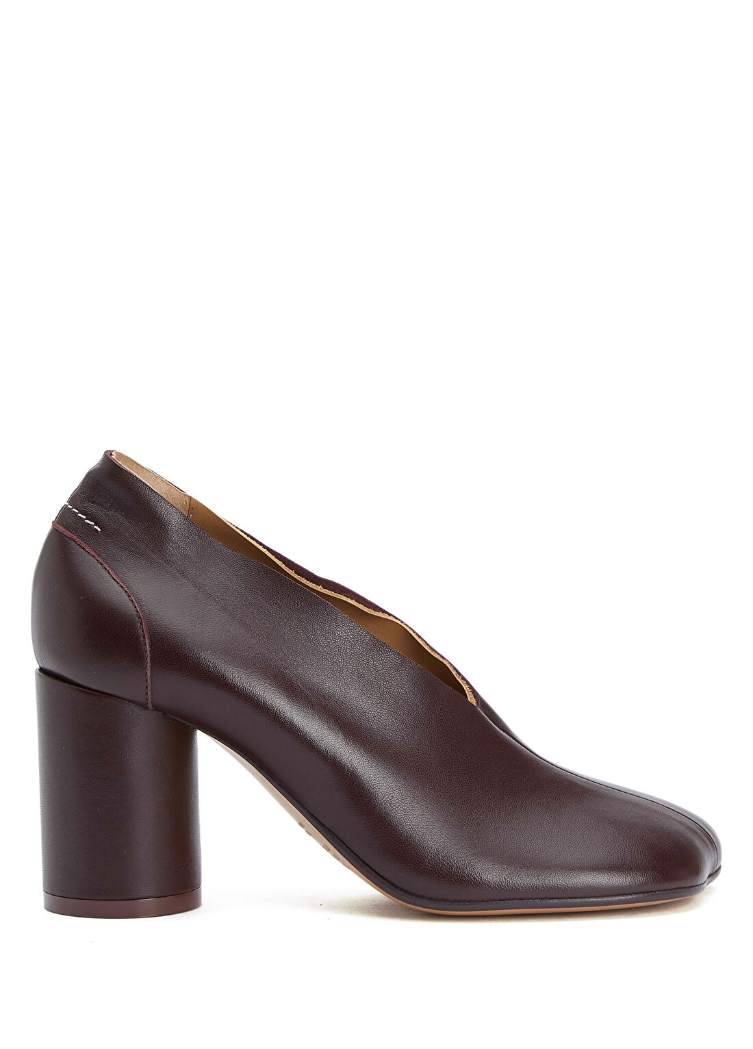 MM6 Maison Margiela Court Bordo Deri Topuklu Ayakkabı
