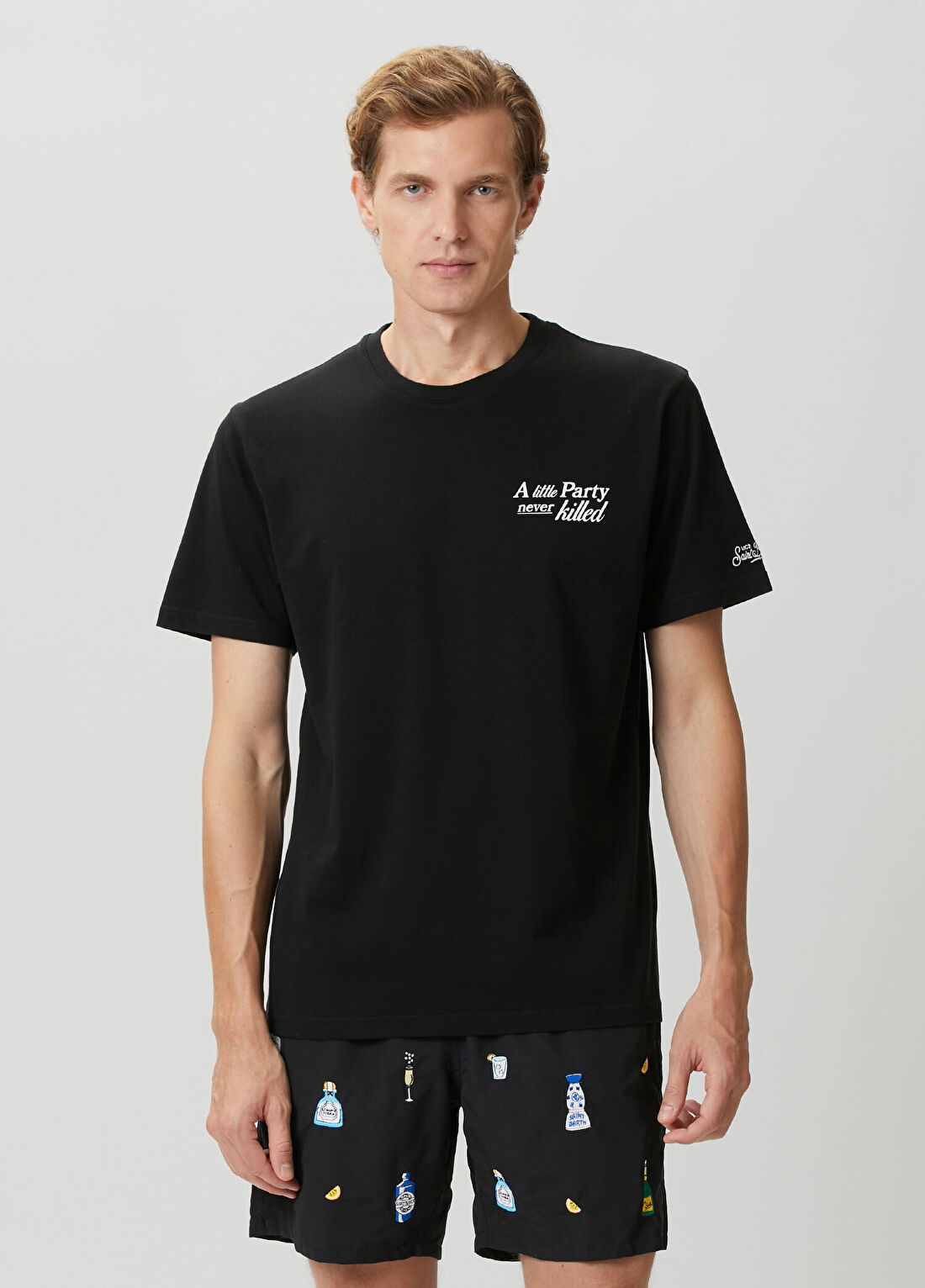 MC2 (Saint Barth) Siyah Slogan Baskılı T-shirt