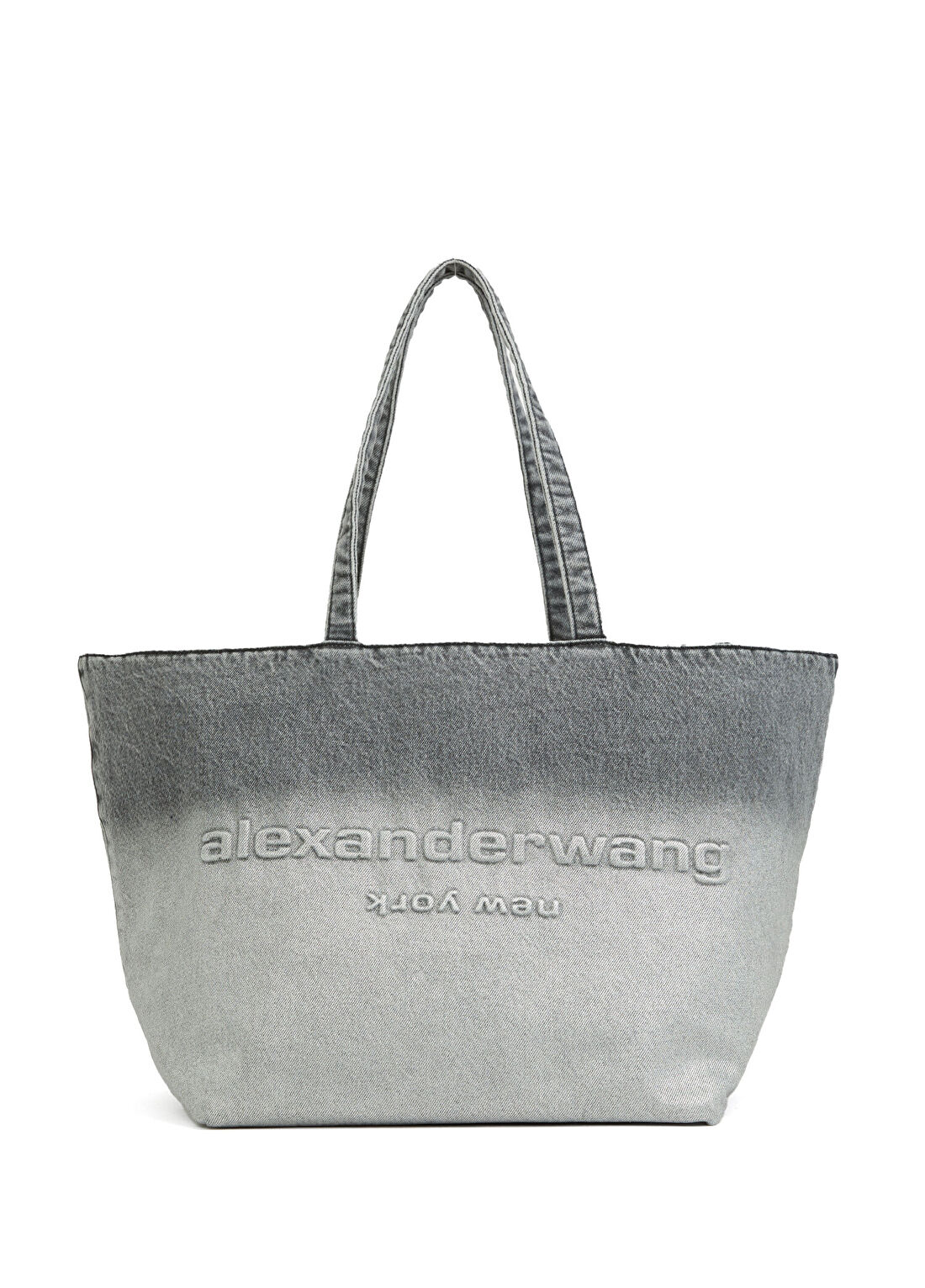 Alexander Wang Punch Tote Gri Denim Çanta