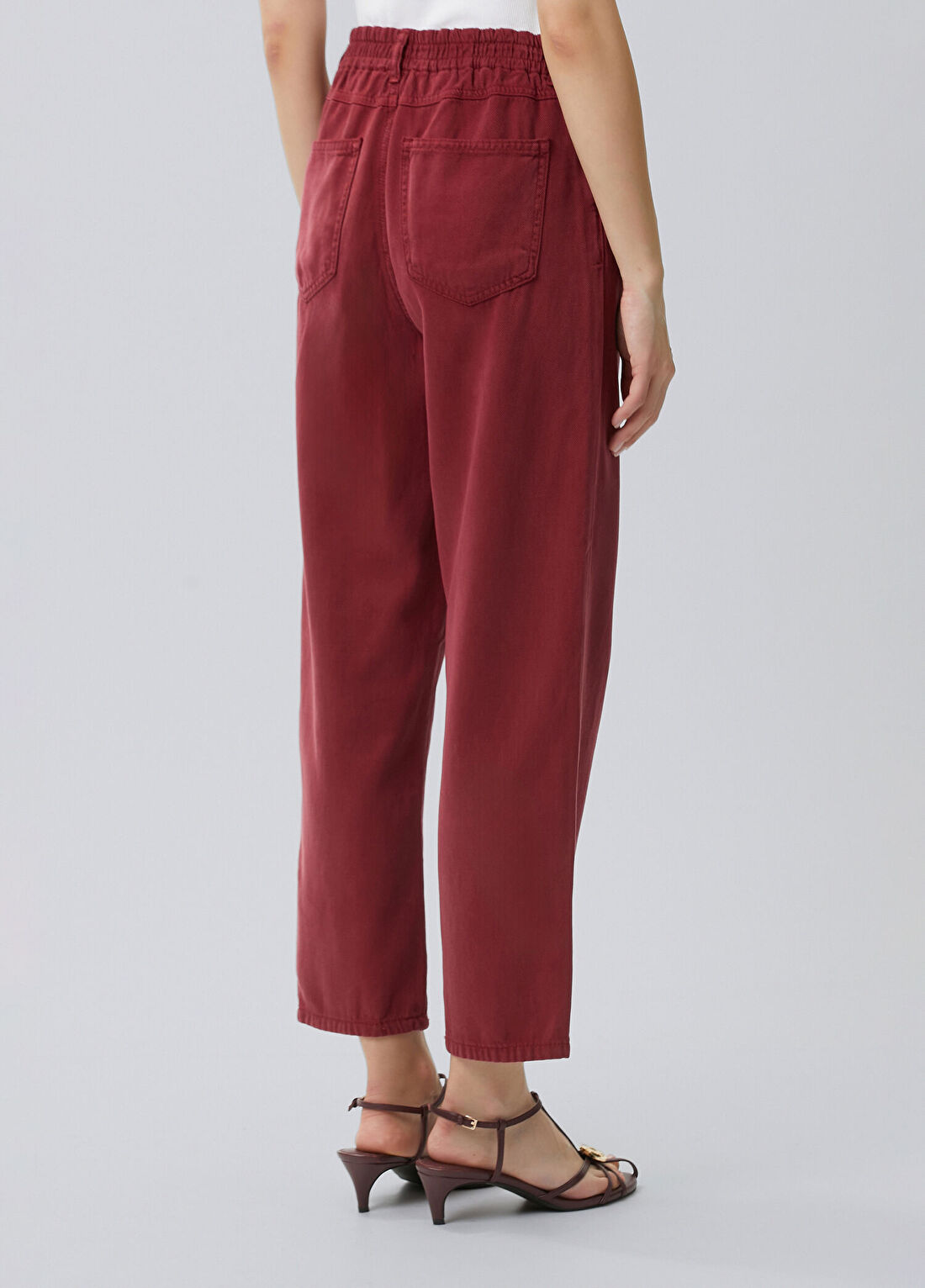 Network Vişne Tencel Karışımlı Casual Pantolon görsel 4